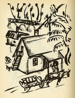 Wordless Book,"My War" showing a village during WW1 