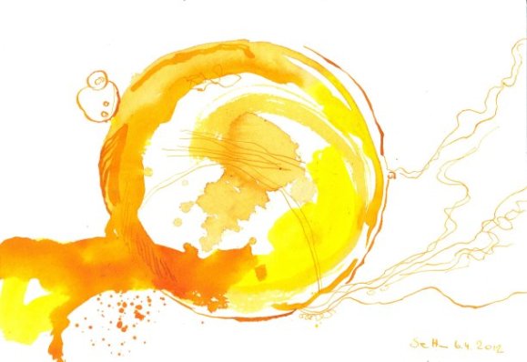 Vom Eiweiß verlassen - Eigelb in Tränen (c) Zeichnung von Susanne Haun