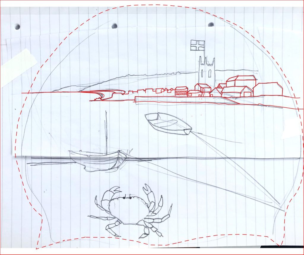 Tracing the drawing using the mouse. It took ages. But this was in lockdown 1. So I had ages.