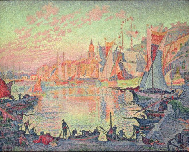 Paul Signac, The Port of Saint-Tropez (1901-2), oil on canvas, 131 x 161.5 cm, National Museum of Western Art, Tokyo. WikiArt.