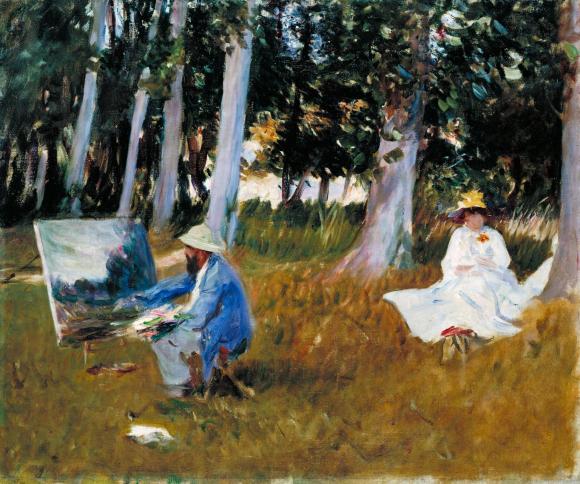 Claude Monet Painting by the Edge of a Wood ?1885 by John Singer Sargent 1856-1925