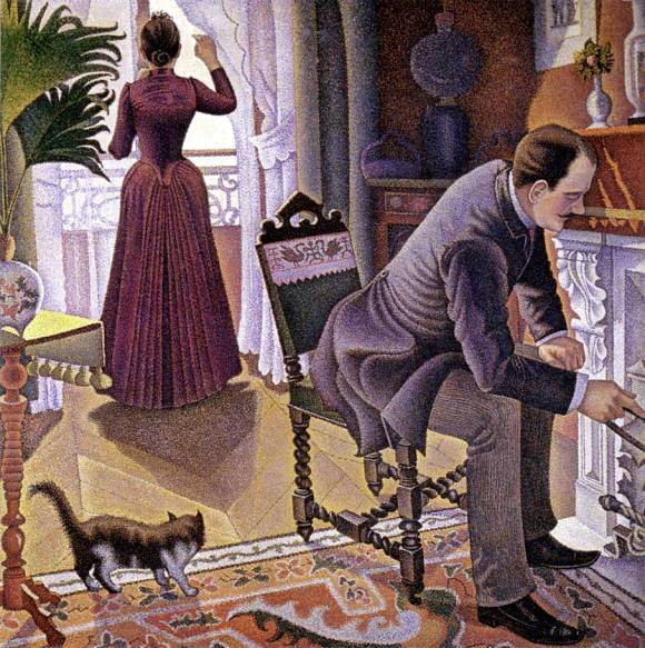 Paul Signac, Un Dimanche (Sunday) (1888-90), oil on canvas, 150 x 150 cm, Private collection. WikiArt, Wikimedia Commons.